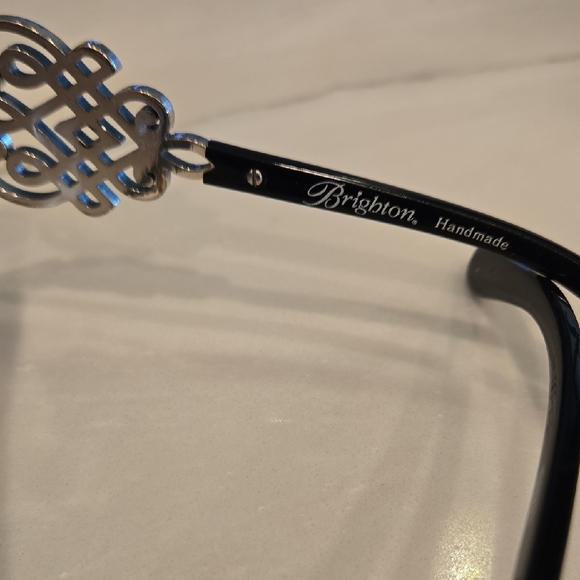 Brighton Black Swarovski Crystal Intricate Detail Sunglasses Silver Detailing - Picture 2 of 6